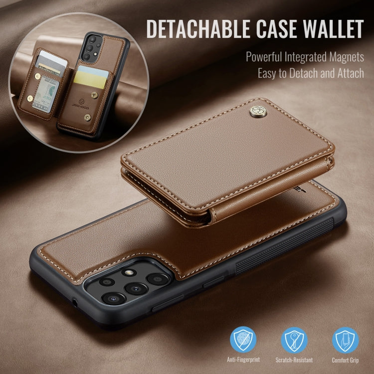 For Samsung Galaxy A33 5G JEEHOOD J05 Business Magnetic Style RFID Leather Phone Case(Brown) - Galaxy Phone Cases by JEEHOOD | Online Shopping UK | buy2fix