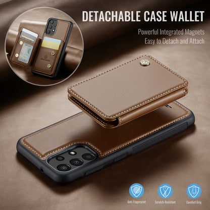 For Samsung Galaxy A33 5G JEEHOOD J05 Business Magnetic Style RFID Leather Phone Case(Brown) - Galaxy Phone Cases by JEEHOOD | Online Shopping UK | buy2fix