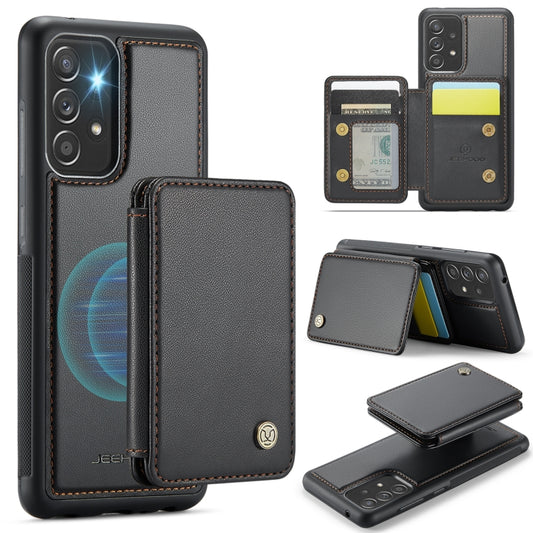 For Samsung Galaxy A53 5G JEEHOOD J05 Business Magnetic Style RFID Leather Phone Case(Black) - Galaxy Phone Cases by JEEHOOD | Online Shopping UK | buy2fix