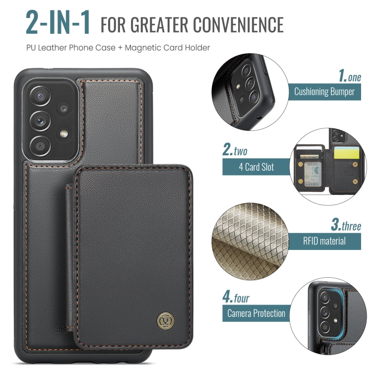 For Samsung Galaxy A53 5G JEEHOOD J05 Business Magnetic Style RFID Leather Phone Case(Black) - Galaxy Phone Cases by JEEHOOD | Online Shopping UK | buy2fix