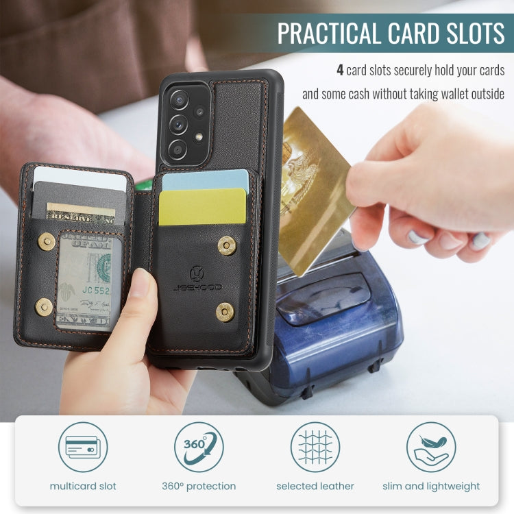 For Samsung Galaxy A53 5G JEEHOOD J05 Business Magnetic Style RFID Leather Phone Case(Black) - Galaxy Phone Cases by JEEHOOD | Online Shopping UK | buy2fix