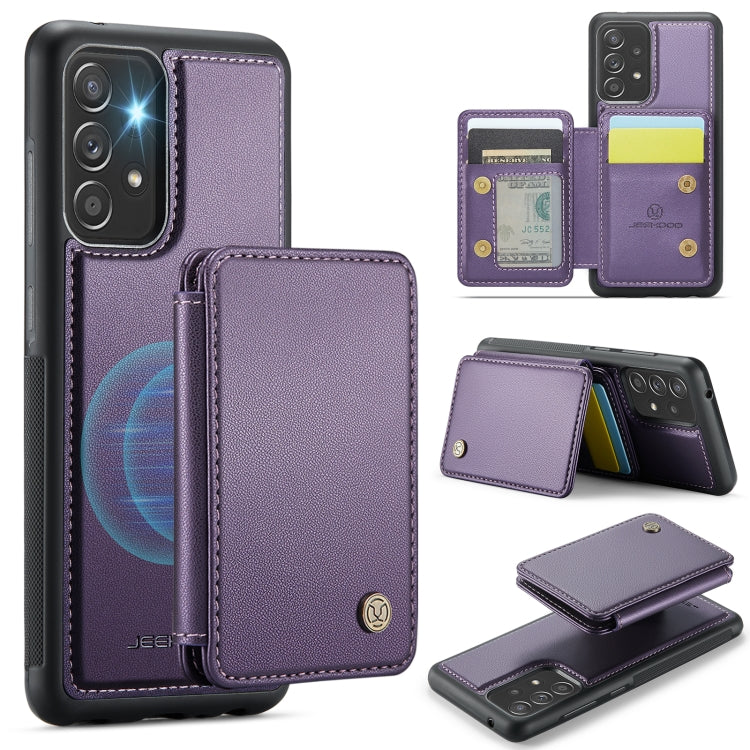 For Samsung Galaxy A53 5G JEEHOOD J05 Business Magnetic Style RFID Leather Phone Case(Purple) - Galaxy Phone Cases by JEEHOOD | Online Shopping UK | buy2fix