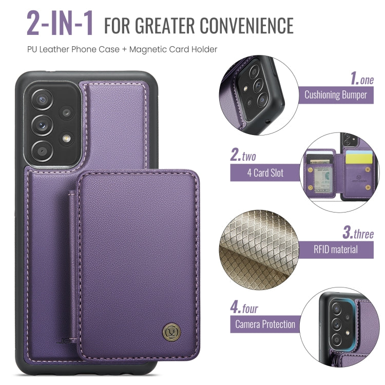 For Samsung Galaxy A53 5G JEEHOOD J05 Business Magnetic Style RFID Leather Phone Case(Purple) - Galaxy Phone Cases by JEEHOOD | Online Shopping UK | buy2fix