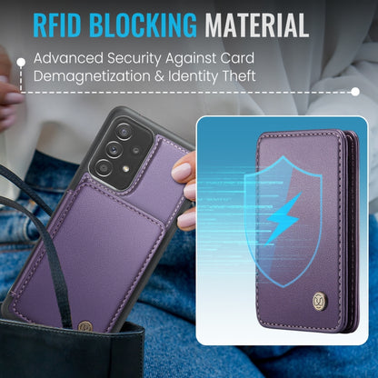 For Samsung Galaxy A53 5G JEEHOOD J05 Business Magnetic Style RFID Leather Phone Case(Purple) - Galaxy Phone Cases by JEEHOOD | Online Shopping UK | buy2fix