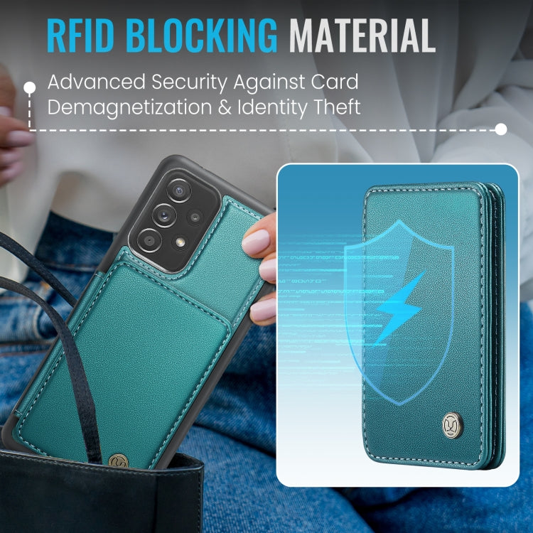 For Samsung Galaxy A53 5G JEEHOOD J05 Business Magnetic Style RFID Leather Phone Case(Blue Green) - Galaxy Phone Cases by JEEHOOD | Online Shopping UK | buy2fix