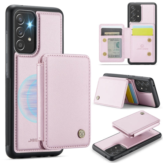 For Samsung Galaxy A53 5G JEEHOOD J05 Business Magnetic Style RFID Leather Phone Case(Pink) - Galaxy Phone Cases by JEEHOOD | Online Shopping UK | buy2fix