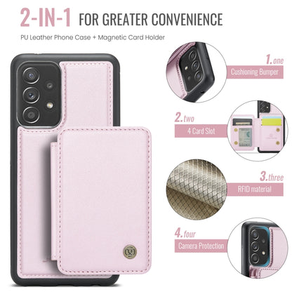 For Samsung Galaxy A53 5G JEEHOOD J05 Business Magnetic Style RFID Leather Phone Case(Pink) - Galaxy Phone Cases by JEEHOOD | Online Shopping UK | buy2fix