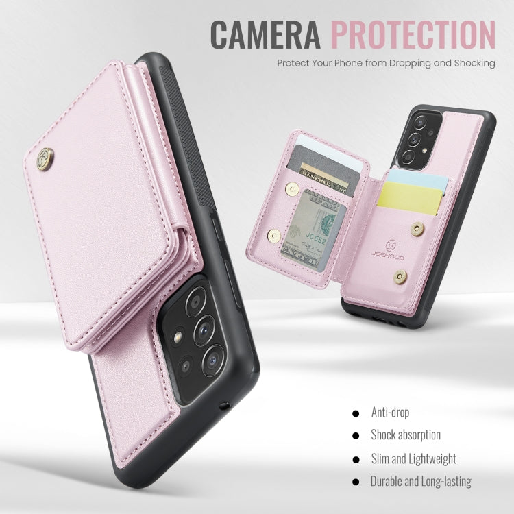 For Samsung Galaxy A53 5G JEEHOOD J05 Business Magnetic Style RFID Leather Phone Case(Pink) - Galaxy Phone Cases by JEEHOOD | Online Shopping UK | buy2fix