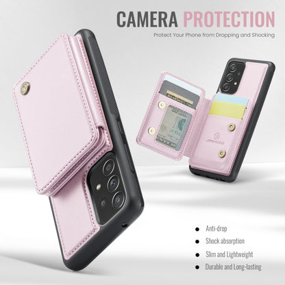 For Samsung Galaxy A53 5G JEEHOOD J05 Business Magnetic Style RFID Leather Phone Case(Pink) - Galaxy Phone Cases by JEEHOOD | Online Shopping UK | buy2fix