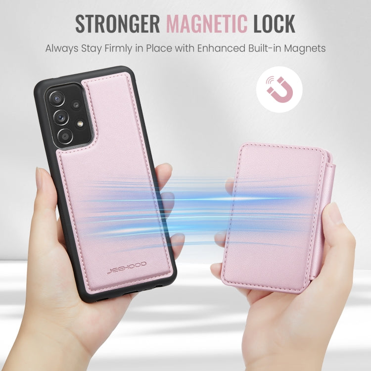 For Samsung Galaxy A53 5G JEEHOOD J05 Business Magnetic Style RFID Leather Phone Case(Pink) - Galaxy Phone Cases by JEEHOOD | Online Shopping UK | buy2fix