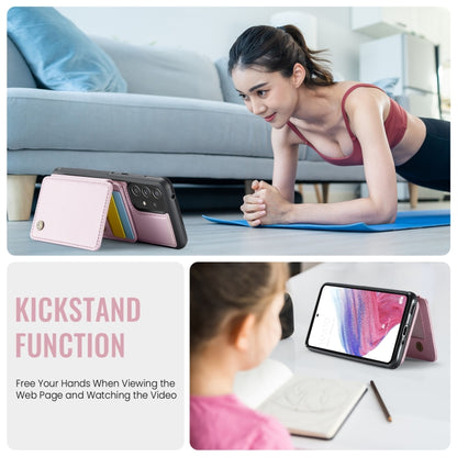 For Samsung Galaxy A53 5G JEEHOOD J05 Business Magnetic Style RFID Leather Phone Case(Pink) - Galaxy Phone Cases by JEEHOOD | Online Shopping UK | buy2fix