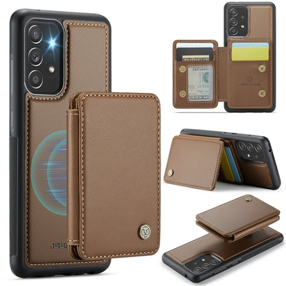 For Samsung Galaxy A53 5G JEEHOOD J05 Business Magnetic Style RFID Leather Phone Case(Brown) - Galaxy Phone Cases by JEEHOOD | Online Shopping UK | buy2fix