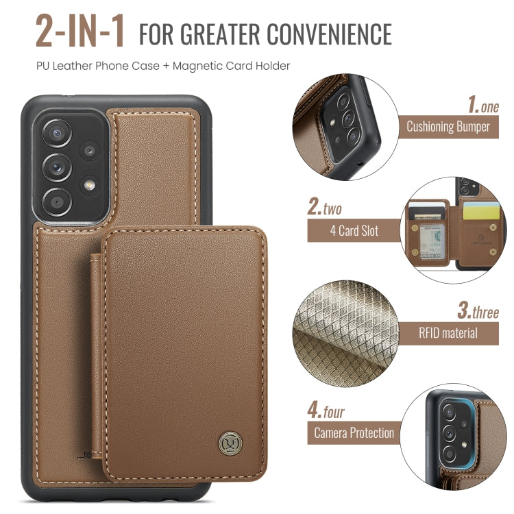 For Samsung Galaxy A53 5G JEEHOOD J05 Business Magnetic Style RFID Leather Phone Case(Brown) - Galaxy Phone Cases by JEEHOOD | Online Shopping UK | buy2fix