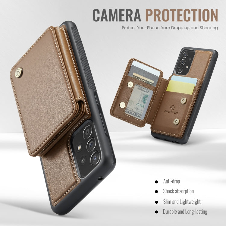 For Samsung Galaxy A53 5G JEEHOOD J05 Business Magnetic Style RFID Leather Phone Case(Brown) - Galaxy Phone Cases by JEEHOOD | Online Shopping UK | buy2fix