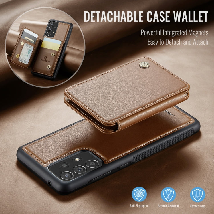 For Samsung Galaxy A53 5G JEEHOOD J05 Business Magnetic Style RFID Leather Phone Case(Brown) - Galaxy Phone Cases by JEEHOOD | Online Shopping UK | buy2fix