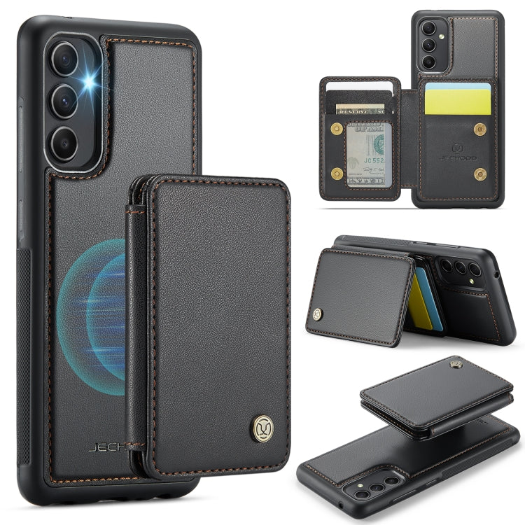 For Samsung Galaxy A34 5G JEEHOOD J05 Business Magnetic Style RFID Leather Phone Case(Black) - Galaxy Phone Cases by JEEHOOD | Online Shopping UK | buy2fix