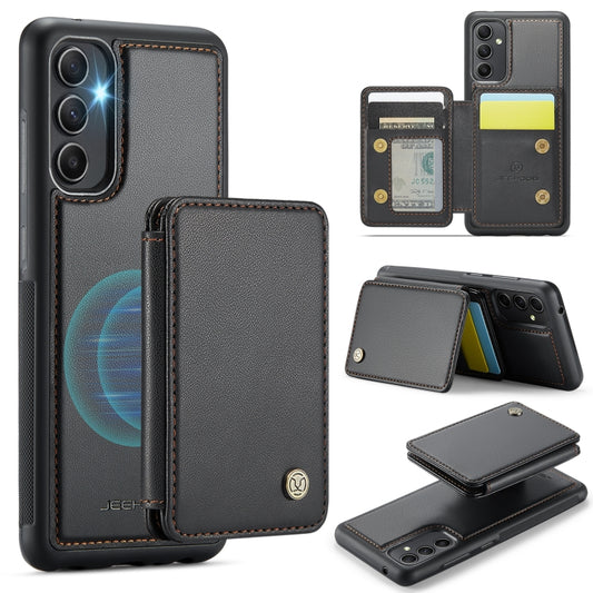 For Samsung Galaxy A34 5G JEEHOOD J05 Business Magnetic Style RFID Leather Phone Case(Black) - Galaxy Phone Cases by JEEHOOD | Online Shopping UK | buy2fix
