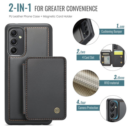 For Samsung Galaxy A34 5G JEEHOOD J05 Business Magnetic Style RFID Leather Phone Case(Black) - Galaxy Phone Cases by JEEHOOD | Online Shopping UK | buy2fix