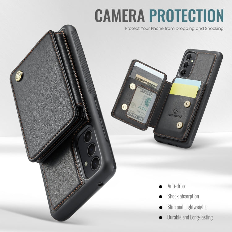 For Samsung Galaxy A34 5G JEEHOOD J05 Business Magnetic Style RFID Leather Phone Case(Black) - Galaxy Phone Cases by JEEHOOD | Online Shopping UK | buy2fix