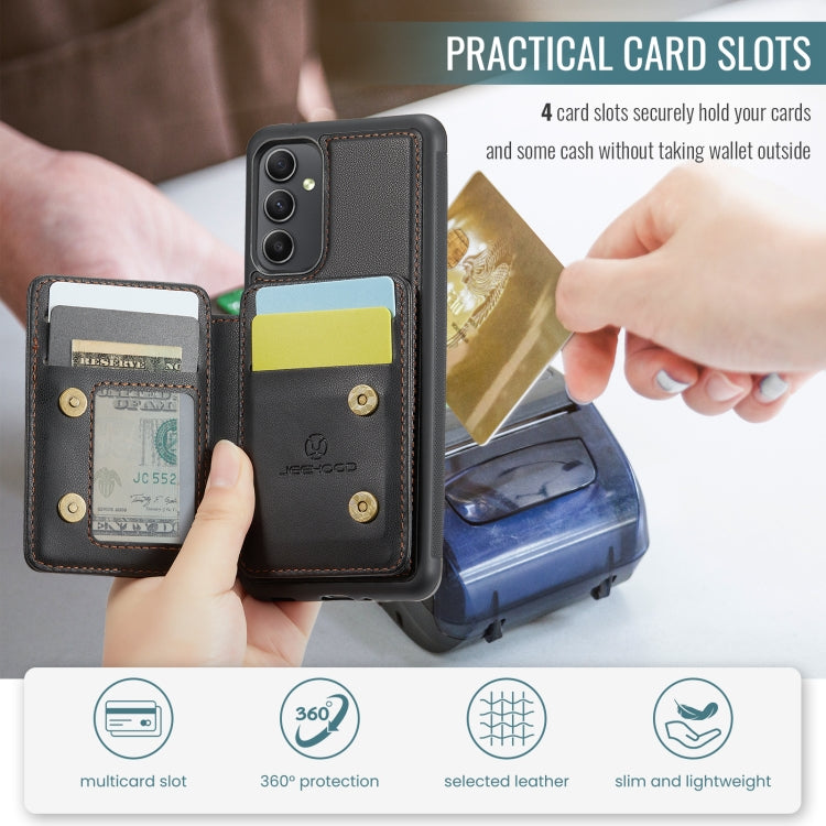 For Samsung Galaxy A34 5G JEEHOOD J05 Business Magnetic Style RFID Leather Phone Case(Black) - Galaxy Phone Cases by JEEHOOD | Online Shopping UK | buy2fix