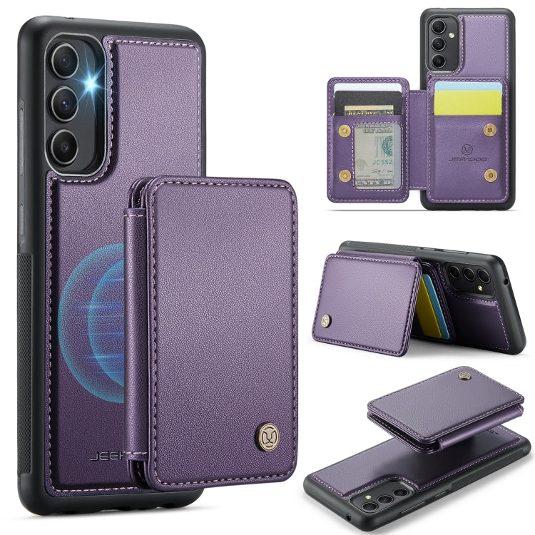 For Samsung Galaxy A34 5G JEEHOOD J05 Business Magnetic Style RFID Leather Phone Case(Purple) - Galaxy Phone Cases by JEEHOOD | Online Shopping UK | buy2fix