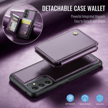 For Samsung Galaxy A34 5G JEEHOOD J05 Business Magnetic Style RFID Leather Phone Case(Purple) - Galaxy Phone Cases by JEEHOOD | Online Shopping UK | buy2fix