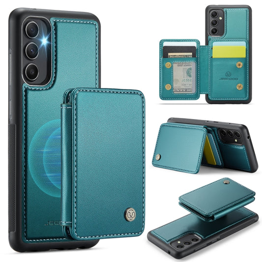 For Samsung Galaxy A34 5G JEEHOOD J05 Business Magnetic Style RFID Leather Phone Case(Blue Green) - Galaxy Phone Cases by JEEHOOD | Online Shopping UK | buy2fix
