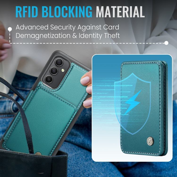 For Samsung Galaxy A34 5G JEEHOOD J05 Business Magnetic Style RFID Leather Phone Case(Blue Green) - Galaxy Phone Cases by JEEHOOD | Online Shopping UK | buy2fix