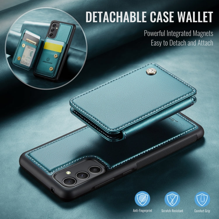 For Samsung Galaxy A34 5G JEEHOOD J05 Business Magnetic Style RFID Leather Phone Case(Blue Green) - Galaxy Phone Cases by JEEHOOD | Online Shopping UK | buy2fix
