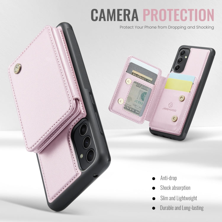 For Samsung Galaxy A34 5G JEEHOOD J05 Business Magnetic Style RFID Leather Phone Case(Pink) - Galaxy Phone Cases by JEEHOOD | Online Shopping UK | buy2fix