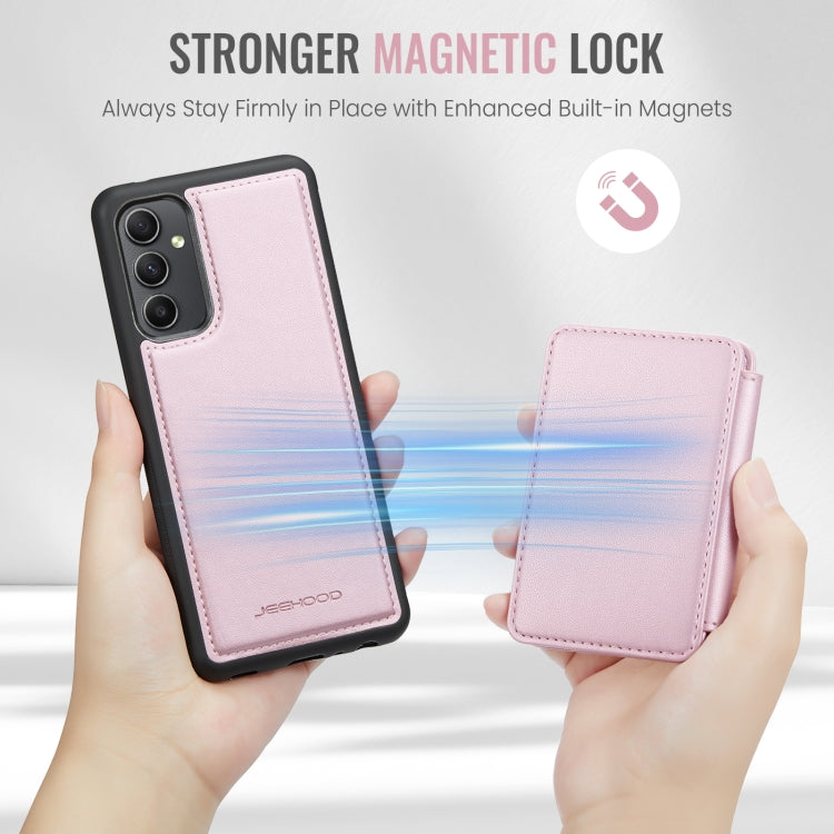 For Samsung Galaxy A34 5G JEEHOOD J05 Business Magnetic Style RFID Leather Phone Case(Pink) - Galaxy Phone Cases by JEEHOOD | Online Shopping UK | buy2fix