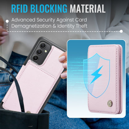 For Samsung Galaxy A34 5G JEEHOOD J05 Business Magnetic Style RFID Leather Phone Case(Pink) - Galaxy Phone Cases by JEEHOOD | Online Shopping UK | buy2fix