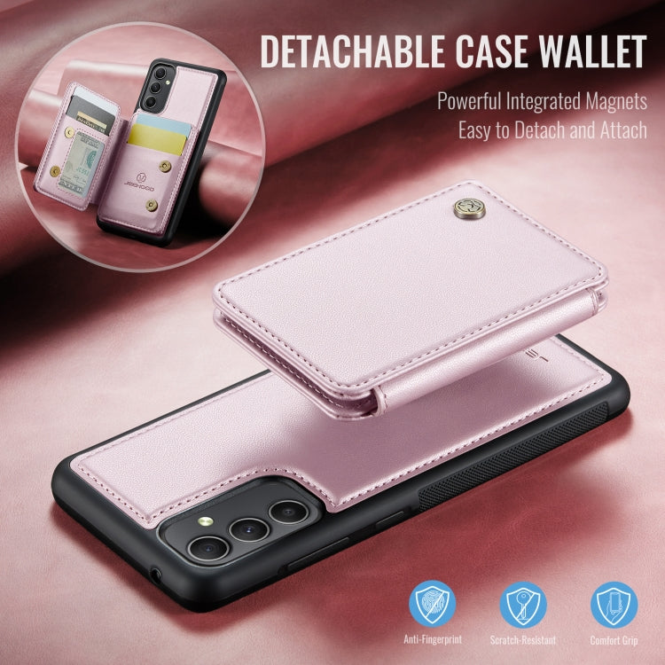 For Samsung Galaxy A34 5G JEEHOOD J05 Business Magnetic Style RFID Leather Phone Case(Pink) - Galaxy Phone Cases by JEEHOOD | Online Shopping UK | buy2fix