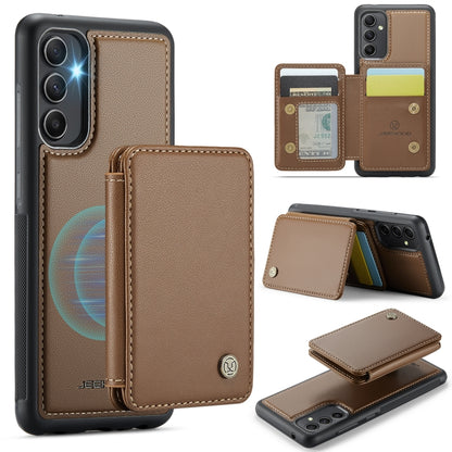For Samsung Galaxy A34 5G JEEHOOD J05 Business Magnetic Style RFID Leather Phone Case(Brown) - Galaxy Phone Cases by JEEHOOD | Online Shopping UK | buy2fix