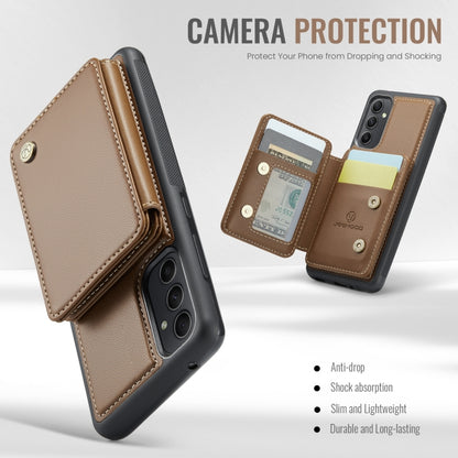 For Samsung Galaxy A34 5G JEEHOOD J05 Business Magnetic Style RFID Leather Phone Case(Brown) - Galaxy Phone Cases by JEEHOOD | Online Shopping UK | buy2fix