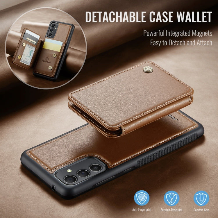For Samsung Galaxy A34 5G JEEHOOD J05 Business Magnetic Style RFID Leather Phone Case(Brown) - Galaxy Phone Cases by JEEHOOD | Online Shopping UK | buy2fix