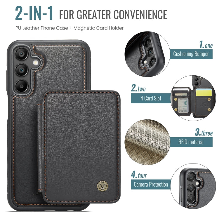 For Samsung Galaxy A35 5G JEEHOOD J05 Business Magnetic Style RFID Leather Phone Case(Black) - Galaxy Phone Cases by JEEHOOD | Online Shopping UK | buy2fix