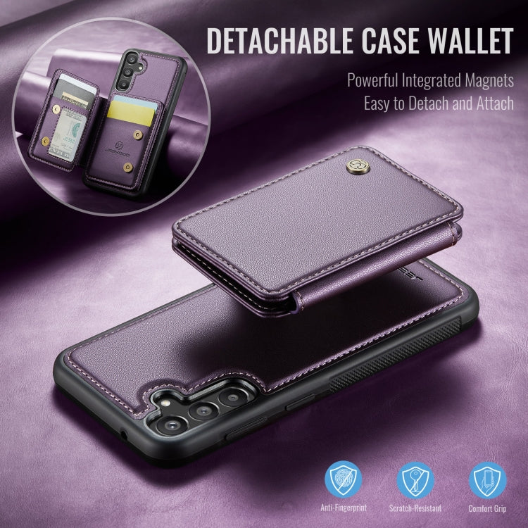 For Samsung Galaxy A35 5G JEEHOOD J05 Business Magnetic Style RFID Leather Phone Case(Purple) - Galaxy Phone Cases by JEEHOOD | Online Shopping UK | buy2fix