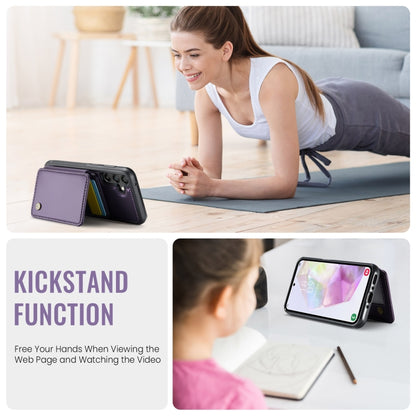 For Samsung Galaxy A35 5G JEEHOOD J05 Business Magnetic Style RFID Leather Phone Case(Purple) - Galaxy Phone Cases by JEEHOOD | Online Shopping UK | buy2fix