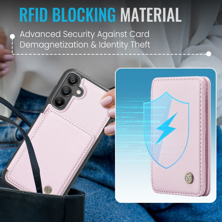 For Samsung Galaxy A35 5G JEEHOOD J05 Business Magnetic Style RFID Leather Phone Case(Pink) - Galaxy Phone Cases by JEEHOOD | Online Shopping UK | buy2fix