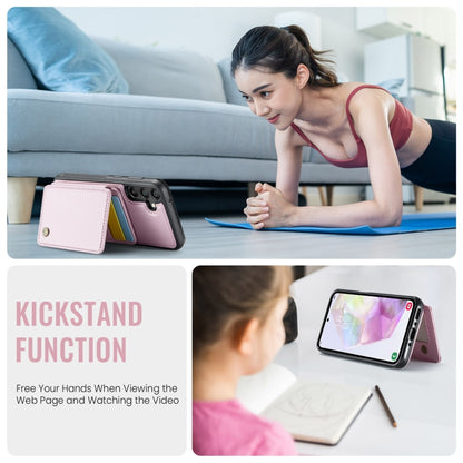 For Samsung Galaxy A35 5G JEEHOOD J05 Business Magnetic Style RFID Leather Phone Case(Pink) - Galaxy Phone Cases by JEEHOOD | Online Shopping UK | buy2fix