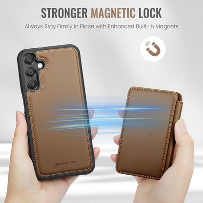 For Samsung Galaxy A35 5G JEEHOOD J05 Business Magnetic Style RFID Leather Phone Case(Brown) - Galaxy Phone Cases by JEEHOOD | Online Shopping UK | buy2fix