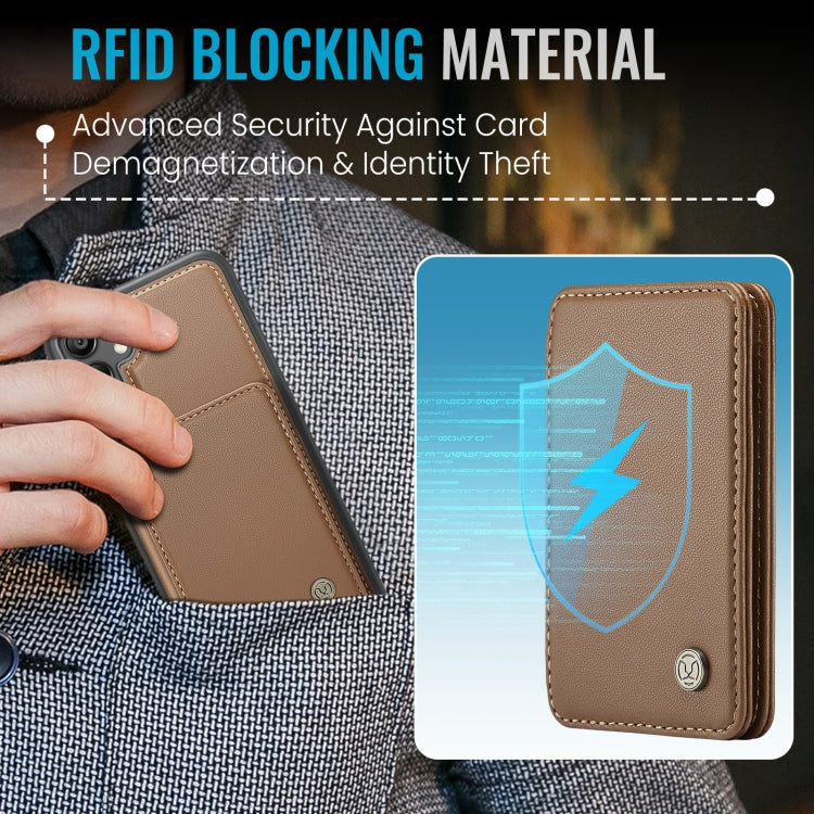 For Samsung Galaxy A35 5G JEEHOOD J05 Business Magnetic Style RFID Leather Phone Case(Brown) - Galaxy Phone Cases by JEEHOOD | Online Shopping UK | buy2fix