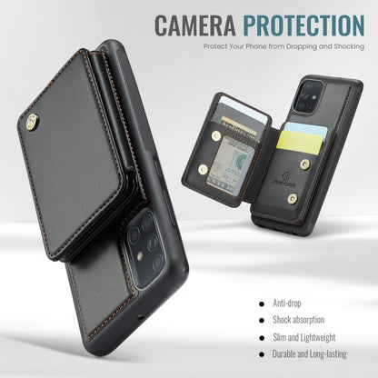 For Samsung Galaxy A51 4G JEEHOOD J05 Business Magnetic Style RFID Leather Phone Case(Black) - Galaxy Phone Cases by JEEHOOD | Online Shopping UK | buy2fix