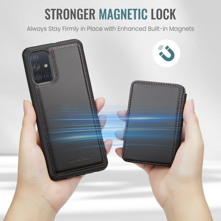 For Samsung Galaxy A51 4G JEEHOOD J05 Business Magnetic Style RFID Leather Phone Case(Black) - Galaxy Phone Cases by JEEHOOD | Online Shopping UK | buy2fix
