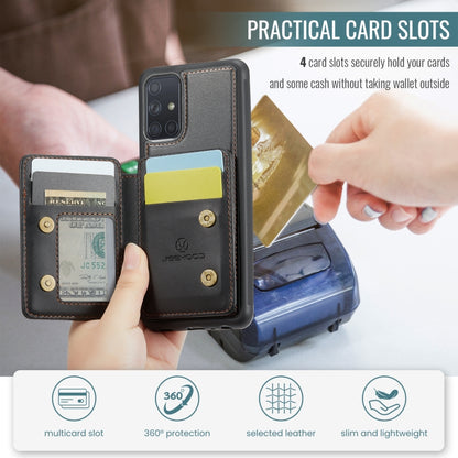 For Samsung Galaxy A51 4G JEEHOOD J05 Business Magnetic Style RFID Leather Phone Case(Black) - Galaxy Phone Cases by JEEHOOD | Online Shopping UK | buy2fix