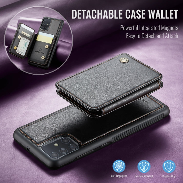 For Samsung Galaxy A51 4G JEEHOOD J05 Business Magnetic Style RFID Leather Phone Case(Black) - Galaxy Phone Cases by JEEHOOD | Online Shopping UK | buy2fix