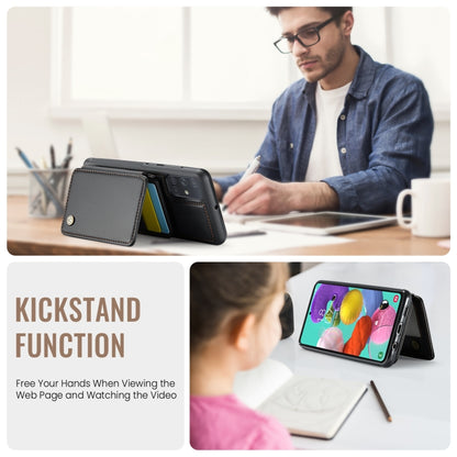 For Samsung Galaxy A51 4G JEEHOOD J05 Business Magnetic Style RFID Leather Phone Case(Black) - Galaxy Phone Cases by JEEHOOD | Online Shopping UK | buy2fix