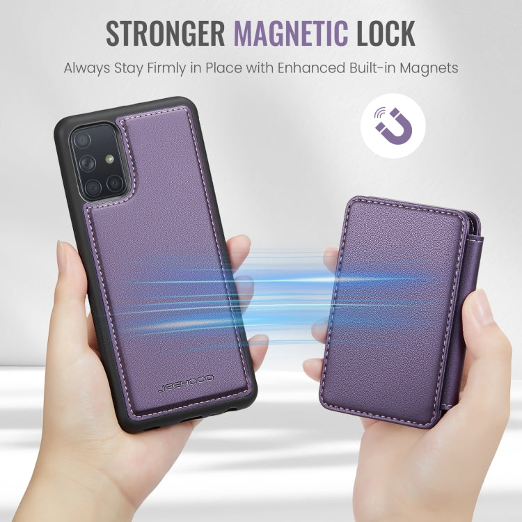For Samsung Galaxy A51 4G JEEHOOD J05 Business Magnetic Style RFID Leather Phone Case(Purple) - Galaxy Phone Cases by JEEHOOD | Online Shopping UK | buy2fix