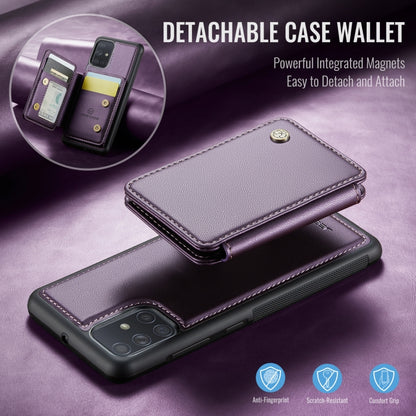 For Samsung Galaxy A51 4G JEEHOOD J05 Business Magnetic Style RFID Leather Phone Case(Purple) - Galaxy Phone Cases by JEEHOOD | Online Shopping UK | buy2fix